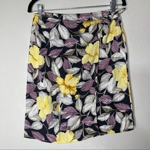 Tommy Bahama silk Floral Mini Skirt - Yellow, Purple, Black